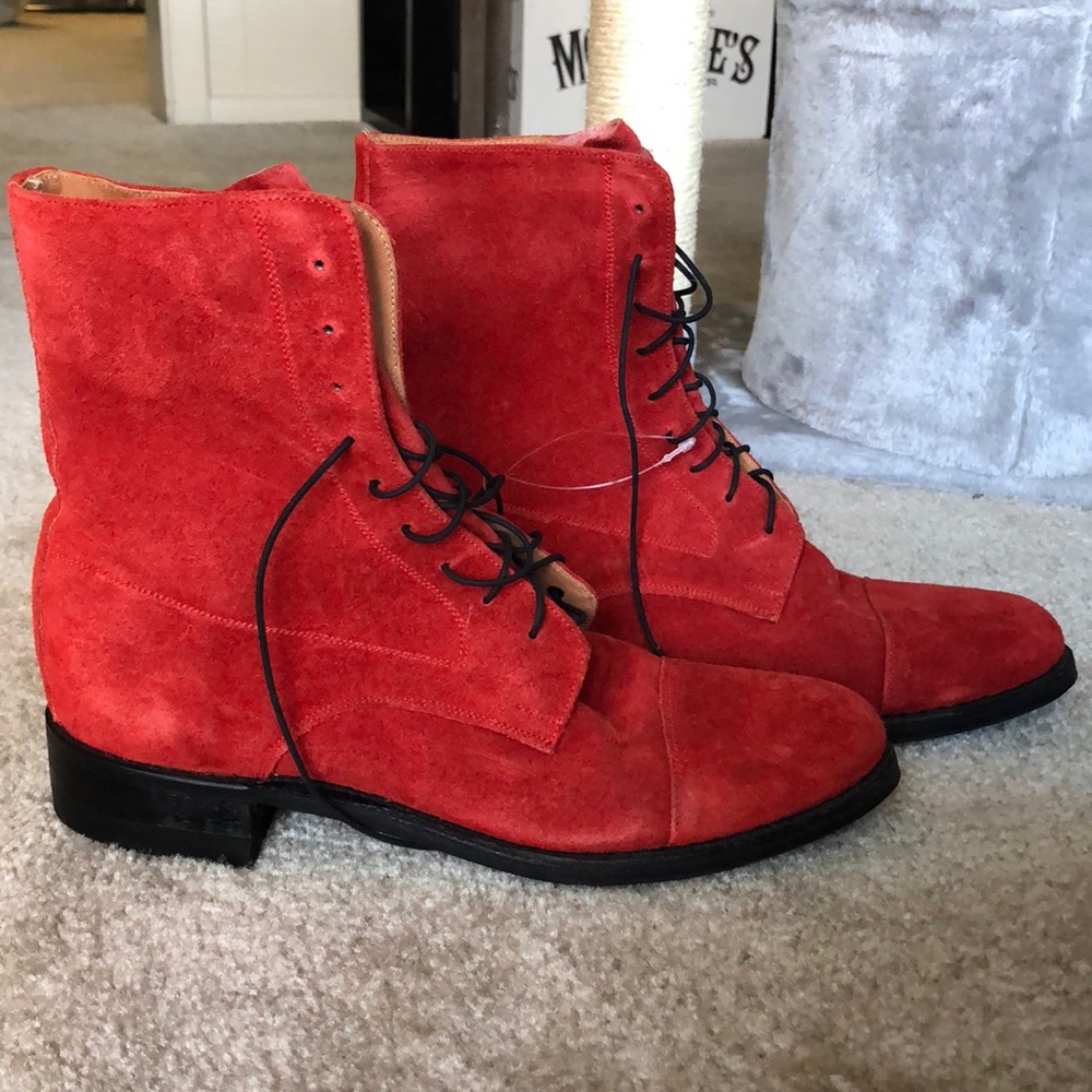 The Effingham Red Suede Boots